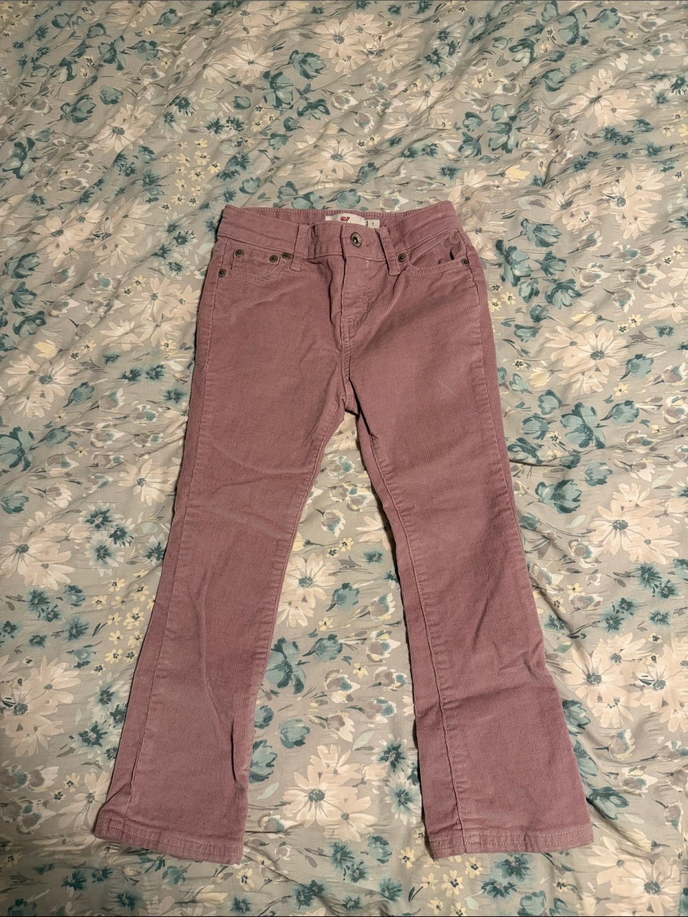 Vineyard Vines Girls Mauve Corduroy Slim Flare Pants